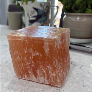 Orange Himalayan Salt Candle Holder Accent